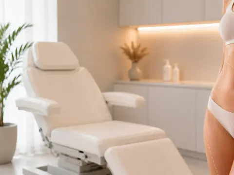 Liposuction (yağ aldırma) danışmanlığı — AKM Clinic klinik ortamında muayene