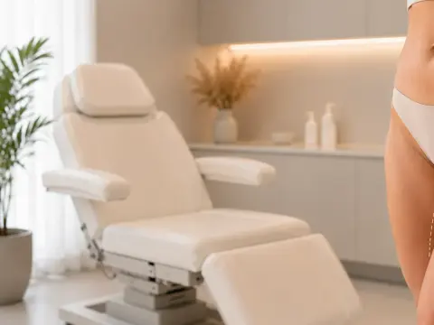 Uyluk germe ameliyatı danışmanlığı — AKM Clinic klinik ortamında muayene